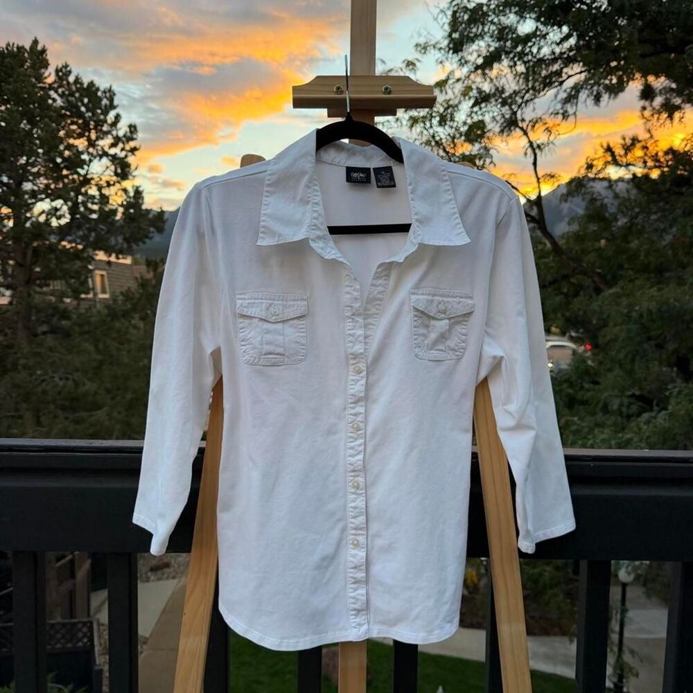Vintage Y2K Mossimo 3/4 Sleeve White Blouse